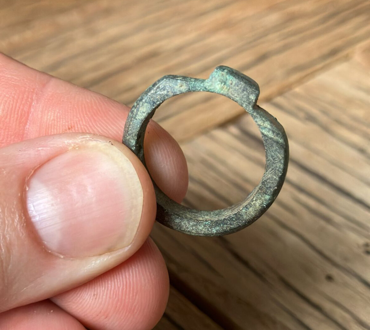 De door Pieter Trap gevonden ring. Foto: PT