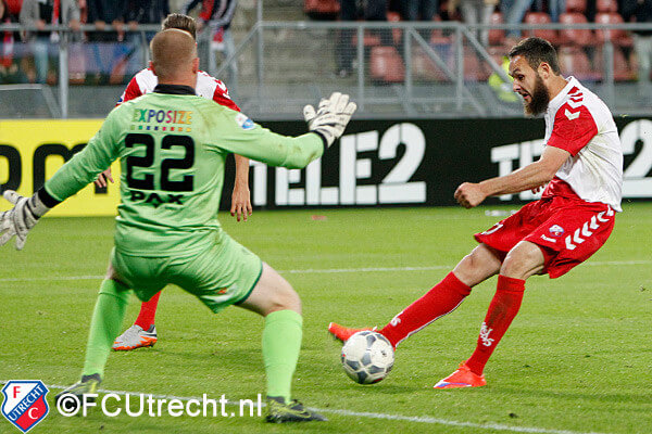 Een kansrijke positie voor FC Utrecht. Foto: Frank Zilver